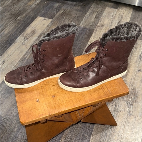 UGG Dark Brown Fur-Lined Boots - Picture 3 of 9